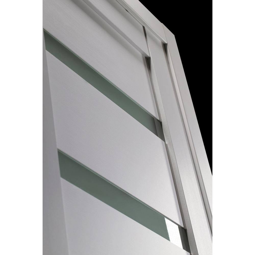 Snow White Frosted Glass and Composite Wood Interior Door Slab