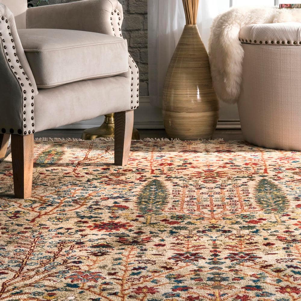 Olive Synthetic Reversible Rectangular Area Rug, 12' x 15'