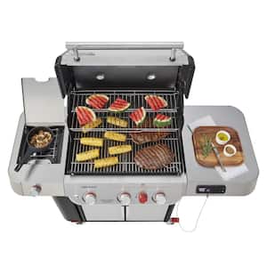 Genesis Smart SX-335 3-Burner Propane Gas Grill in Stainless Steel with Side Burner