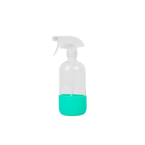 Blue Glass Spray Bottle - Large 16oz Refillable - Black Trigger Sprayer w/  Mist and Stream Settings