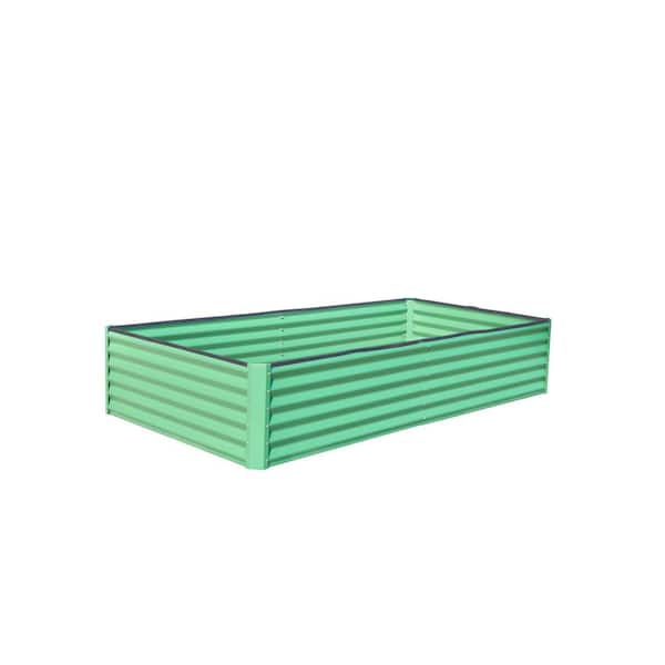 5.91 ft. x 2.95 ft. x 0.984 ft. Galvanized Metal Raised Garden Bed， Thickening Metal Planter Box, Green