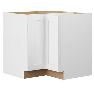 Shaker Ready To Assemble 36 in. W x 34.5 in. H x 36 in. D Plywood Lazy Susan Kitchen Cabinet in Denver White