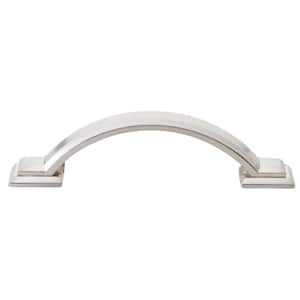 3 in. Center-to-Center Satin Nickel Arched Square Cabinet Pull (10-Pack)