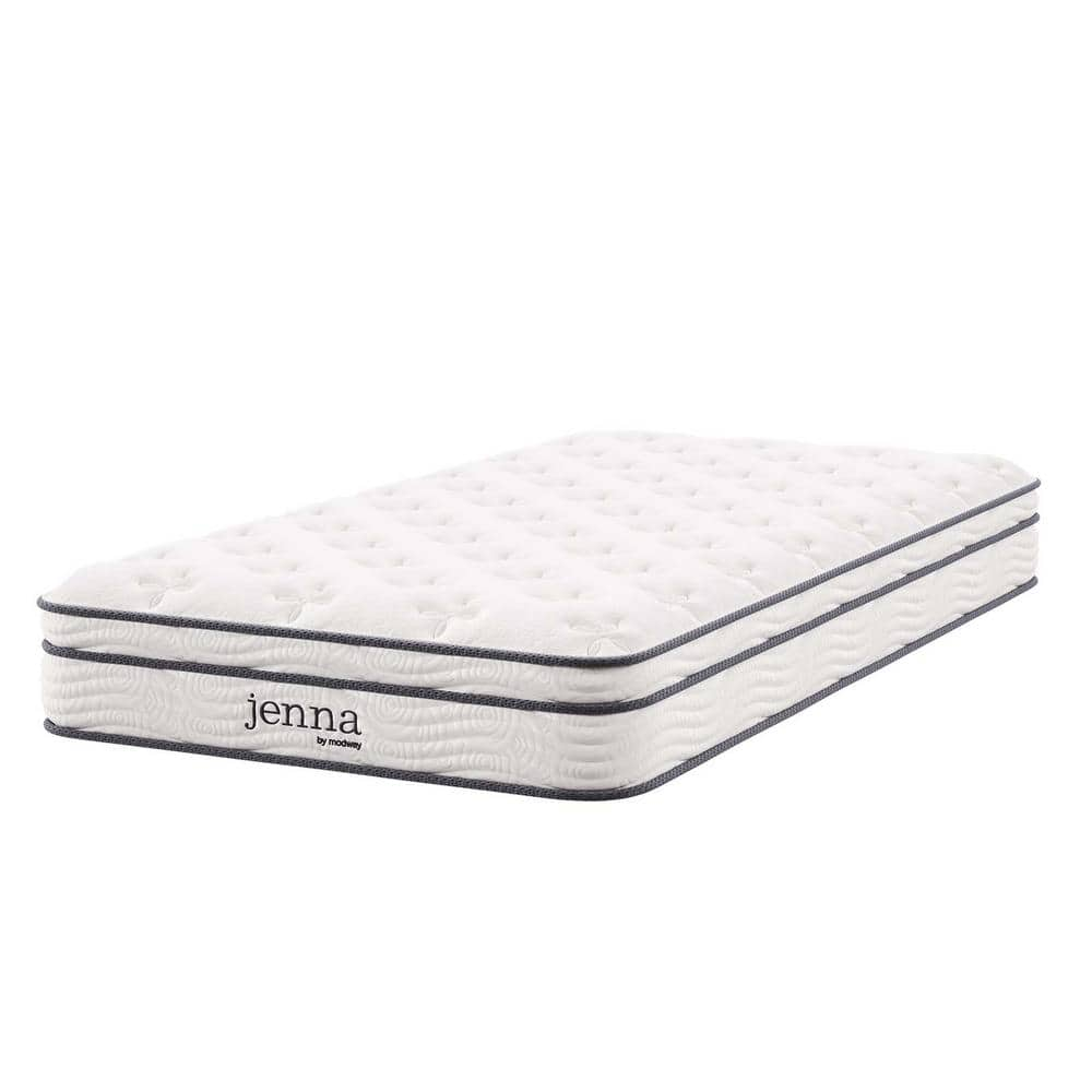 MODWAY Jenna 8in. Medium Innerspring Pillow Top Twin Mattress MOD 6133 WHI The Home Depot