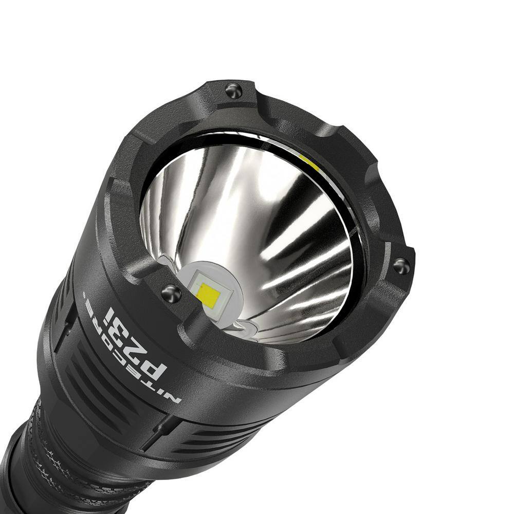 Black Tactical Rechargeable LED Flashlight with USB-C Charging