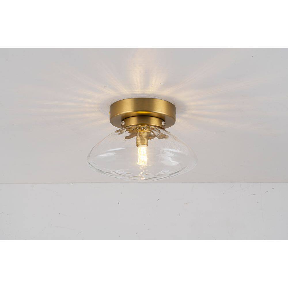 Orlume 1-Light 7.9 in.W Brushed Brass Oval Glass Semi Flush Mount Light for Hallway and Bedroom price history on PriceWatchPro