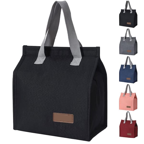 Dark Reusable Lunch Bag Set of 1, Large Capacity, Insulated and Durable