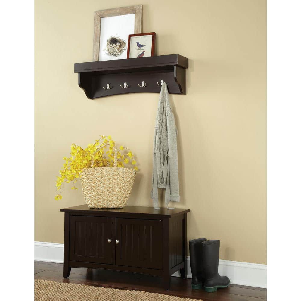 Shaker Cottage Chocolate Hall Tree with Storage