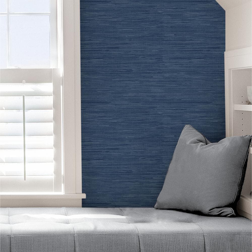 Navy Fabric Inspired Peel and Stick Wallpaper Roll