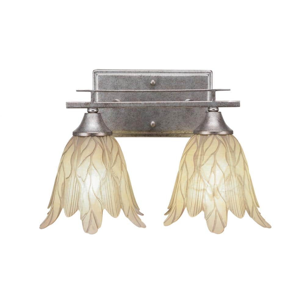 Ontario 16.25 in. 2-Light Aged Silver Vanity Light
