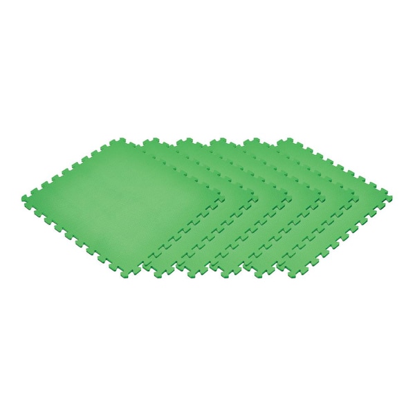 Norsk Green 24 in. x 24 in. EVA Foam Non-Toxic Solid Color Interlocking Tiles (120 sq. ft. - 30 tiles)