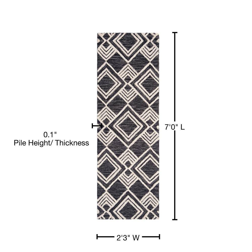 Elegant Ivory Trellis Hand-Tufted Wool Runner Rug - 2'3" x 7'