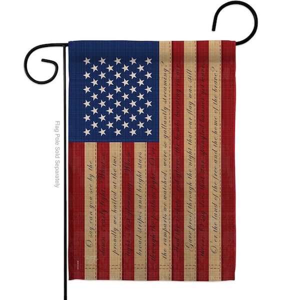 Breeze Decor 13 in. x 18.5 in. Star Spangled and Stripes Garden Flag 2-Sided Patriotic Decorative Horizontal Flags