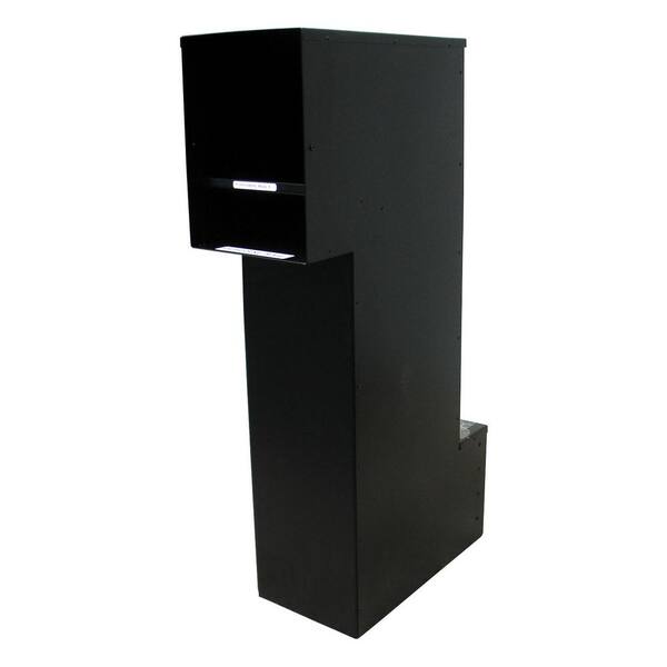Manchester Antique Copper Column Mount Locking Drop Chute Mailbox with Plain Door Faceplate