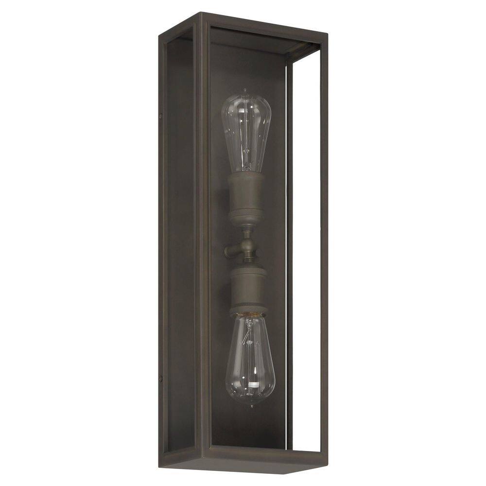 Hollis 20-inch 2-light Blackened Brass Exterior Wall Sconce with Clear Glass price history on PriceWatchPro