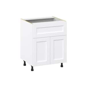 Mancos Bright White Shaker Assembled Base Kitchen Cabinet with 10 in. Drawer (27 in. W X 34.5 in. H X 24 in. D)