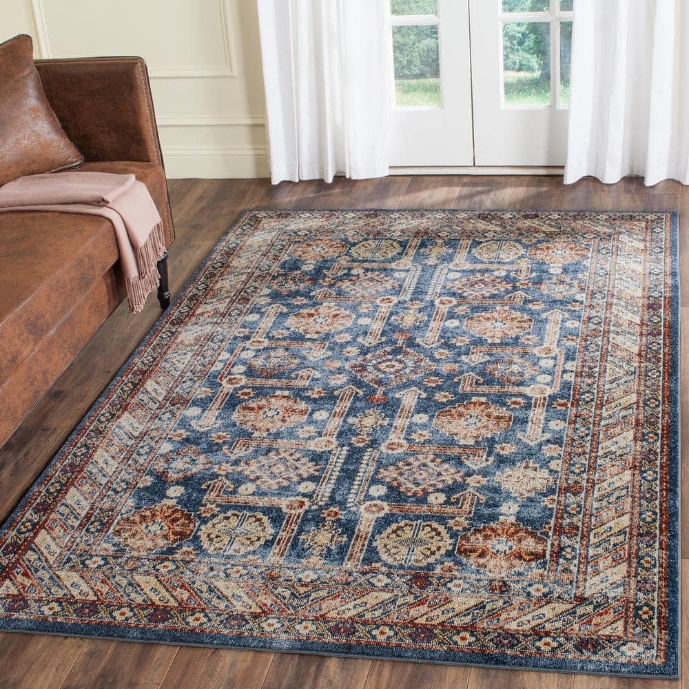Multicolor Synthetic 8' x 10' Stain-Resistant Traditional Area Rug