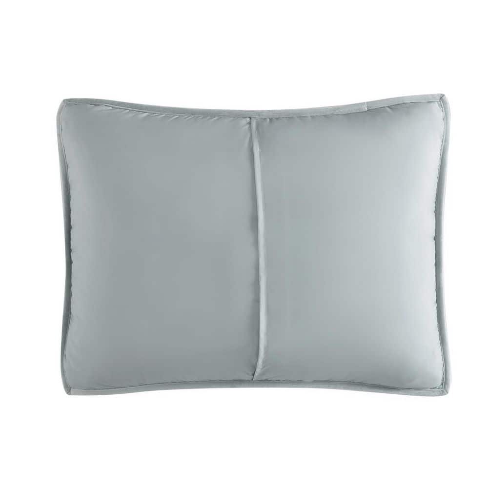 Twin Sage Green Velvet Reversible Quilt Set with Shams