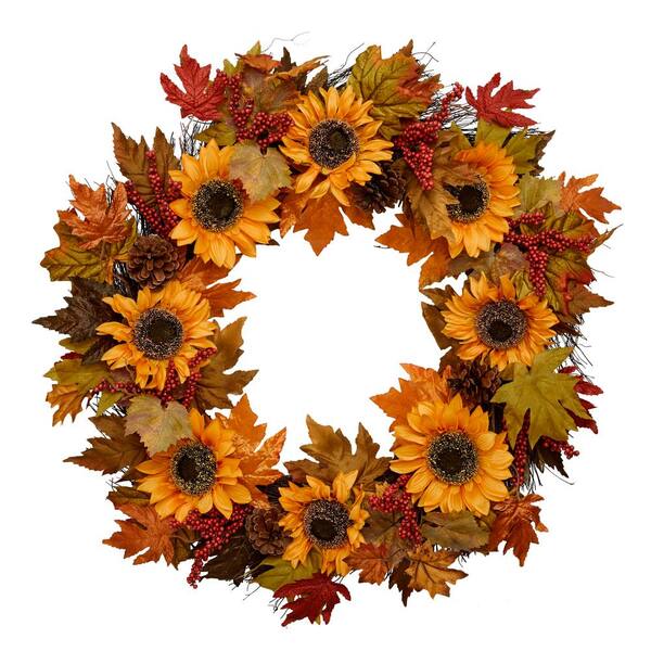 Home Accents Holiday 30 in Sunflower and Berry Fall Harvest Wreath