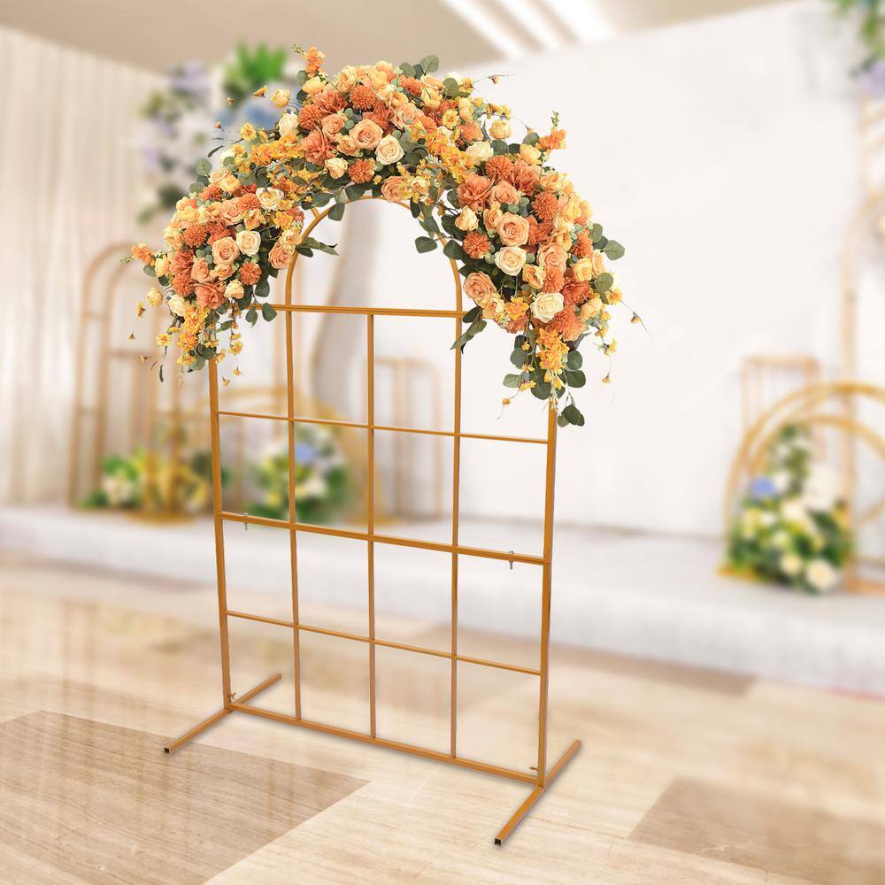 Gold Metal Arch Backdrop Stand for Parties and Weddings