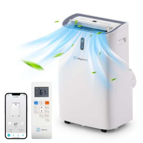 9,500 BTU Portable Air Conditioner Cools 700 Sq. Ft. with Heater, Dehumidifier and Wi-Fi in White