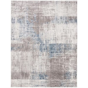 Craft Gray/Blue 11 ft. x 14 ft. Plaid Abstract Area Rug