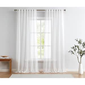50 in. W x 84 in. L Polyester Sheer Window Panel in White
