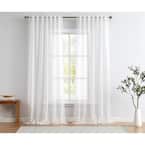 Cannon 50 in. W x 96 in. L Polyester Sheer Window Panel in White ...