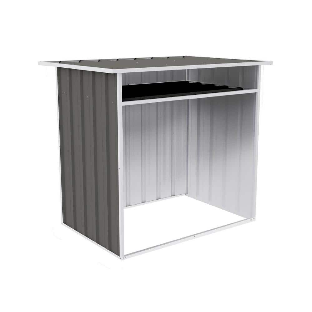 Woodstore 4 ft. W x 2.5 ft. D Metal Storage Shed in Woodland Gray with SNAP