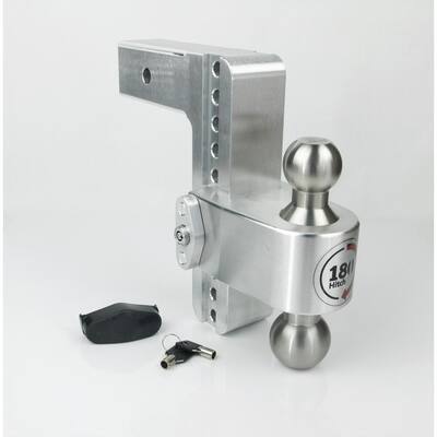 180 Hitch LTB8-2.5 8 in. Drop Hitch, 2.5 in. Receiver 18,500 LBS GTW - Stainless Steel Combo Ball