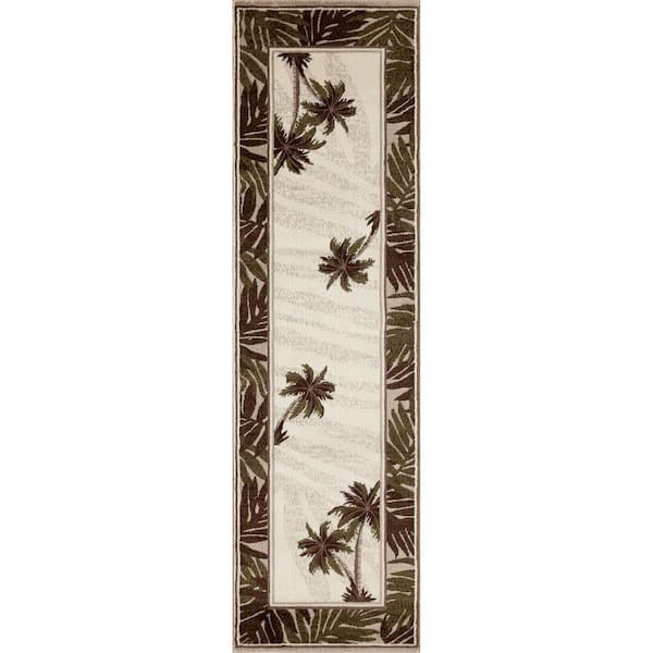 Art Carpet Palm Coast Frond Green 2 ft. x 8 ft. Runner Rug