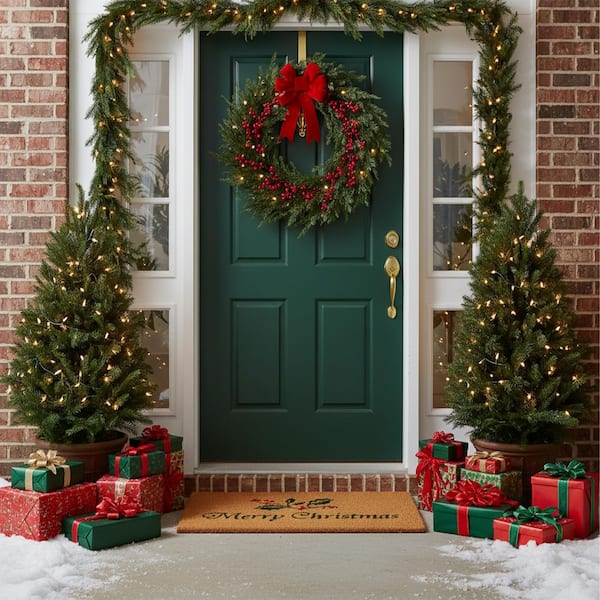 Calloway Mills Christmas Holly 17 in. x 29 in. Coir Door Mat