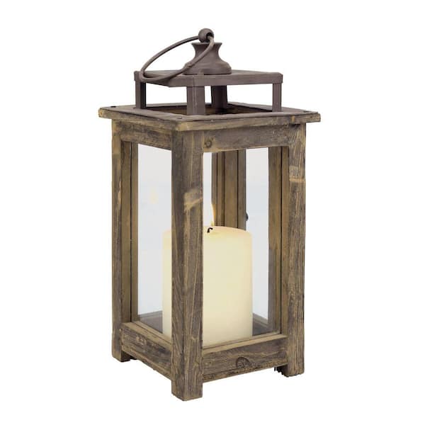 H Rustic Wood Lantern, Rustic Outdoor Lanterns