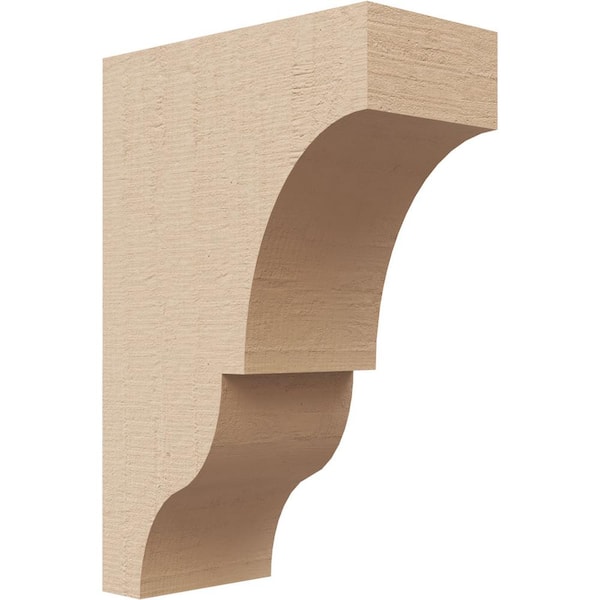Ekena Millwork 2 in. x 6 in. x 4 in. Series 2 Classic Asheboro Rough Cedar Woodgrain Timberthane Polyurethane Corbel, Primed Tan