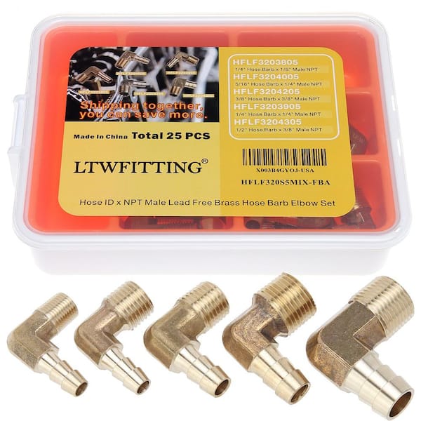 LTWFITTING 5/16 in. I.D. Brass Hose Barb Splicer Fittings (10-Pack