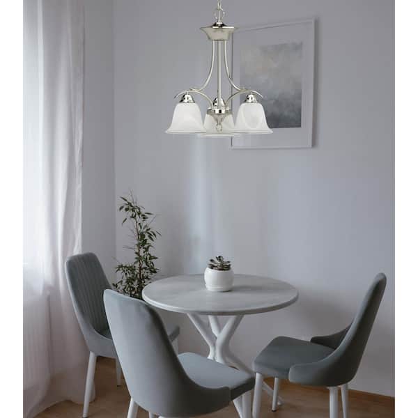 Volume Lighting Trinidad 3-Light Brushed Nickel Chandelier V5253