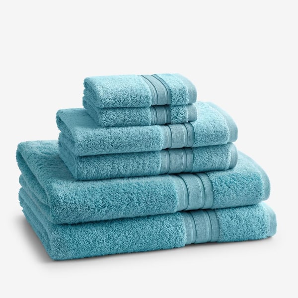 Superior 6-piece Plush Long Staple Combed Cotton Towel Set - On