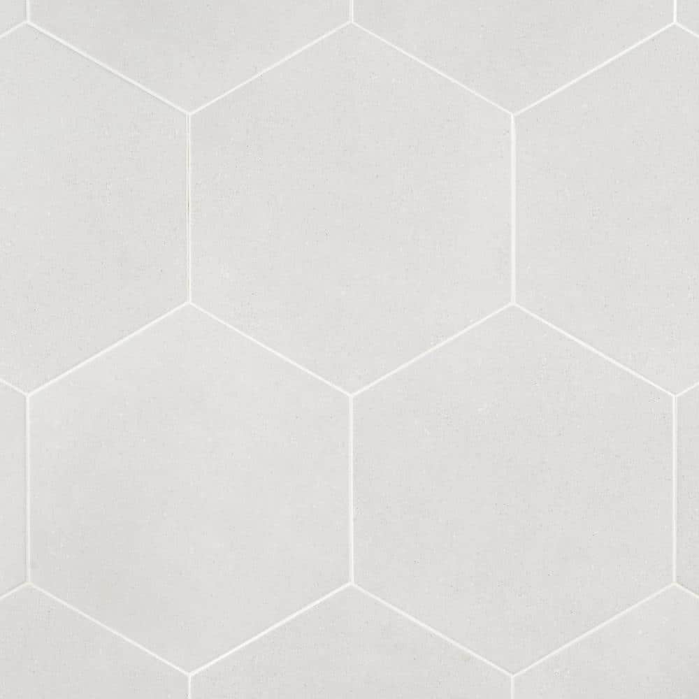Bower Hex White Matte Porcelain Hexagon Floor and Wall Tile