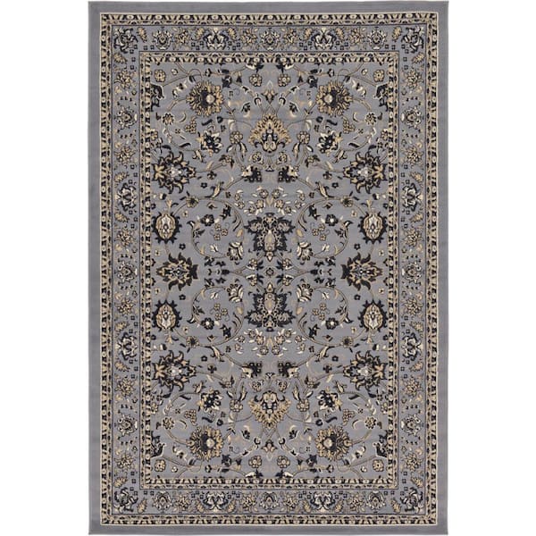 Unique Loom Sialk Hill Washington Gray 6' 0 x 9' 0 Area Rug