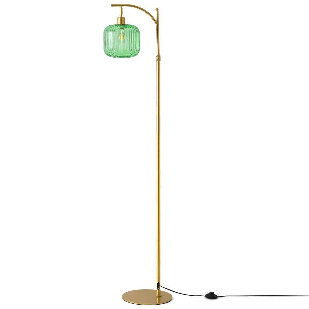 71 in. Gold 1-Light Standard Height Adjustable Floor Lamp with Green Glass Shade for Living Room(Bulb not Included） price history on PriceWatchPro
