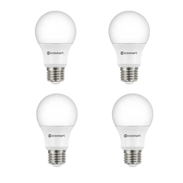 EcoSmart 100-Watt Equivalent A19 Dimmable LED Light Bulb Daylight (4-Pack)