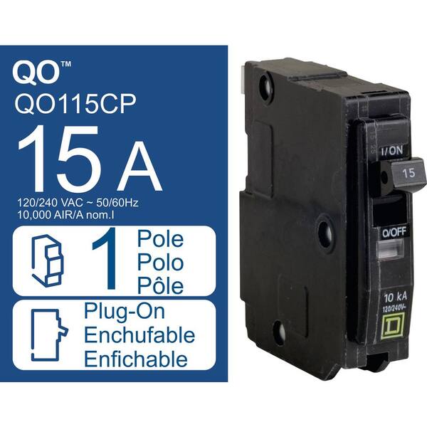 Square D QO 15 Amp Single-Pole Circuit Breaker 12-Pack (QO115CP12