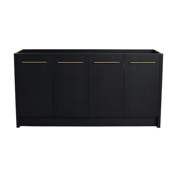 58.69 in. Bath Vanity Cabinet without Top in Black Chestnut Unassembled