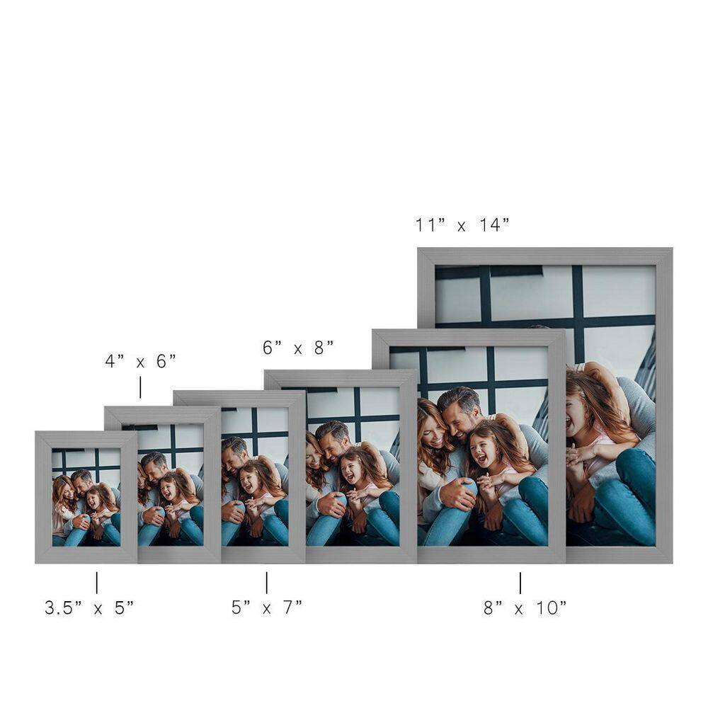 Gray 8" x 10" Real Wood Picture Frame Set