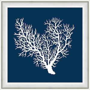 18 in. x 18 in. "Navy Coral III" Framed Giclee print Wall Art