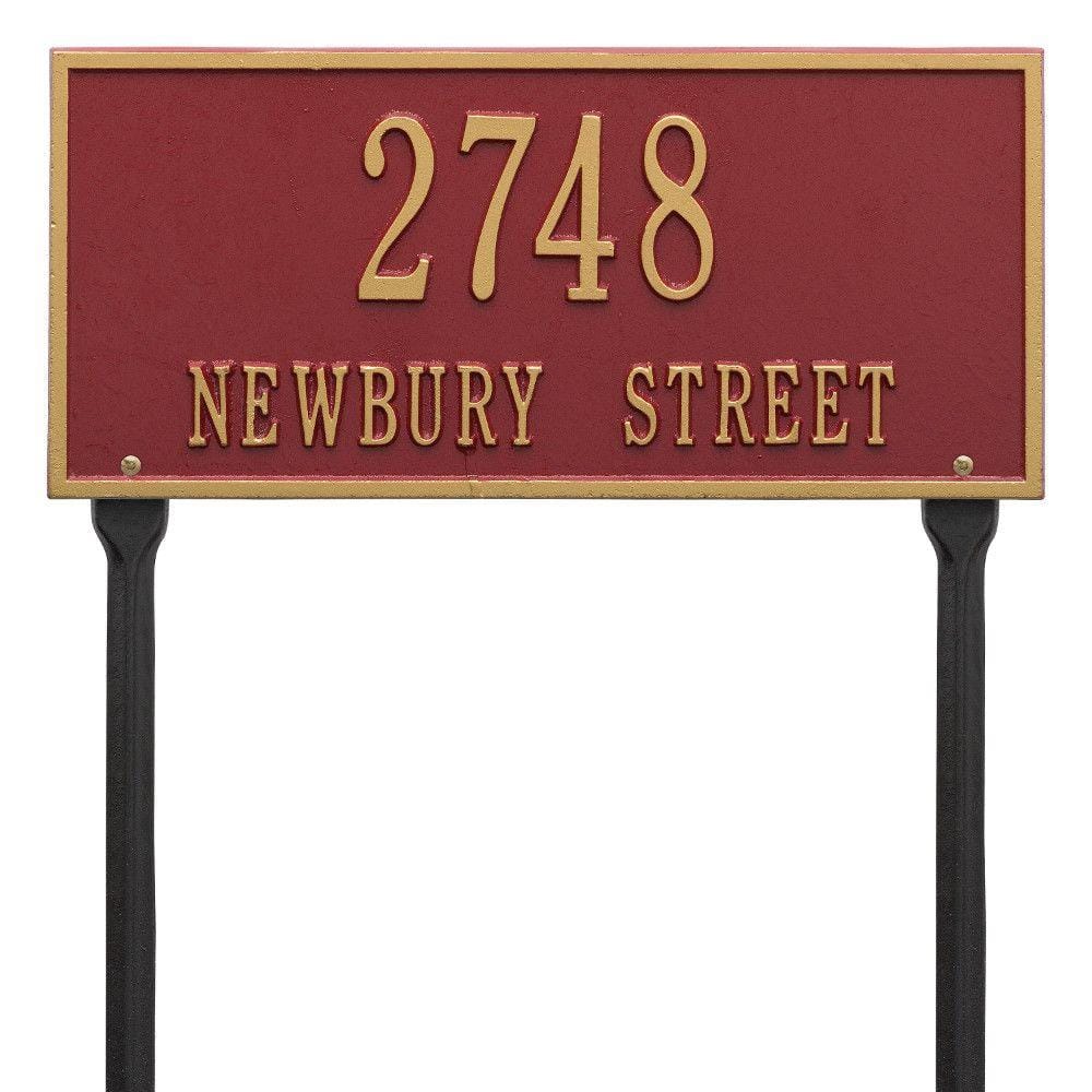 Hartford Rectangular Red/Gold Standard Lawn 2-Line Address Plaque price history on PriceWatchPro