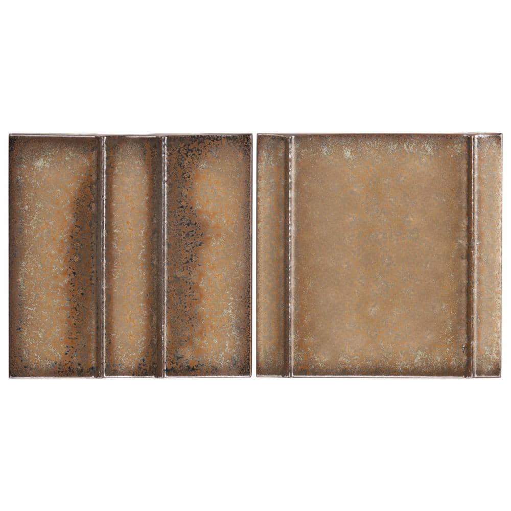 Hikari Golden Brown 5.82 in. x 0.39 in. 3D Metallic Look Matte Porcelain Wall Tile Sample price history on PriceWatchPro