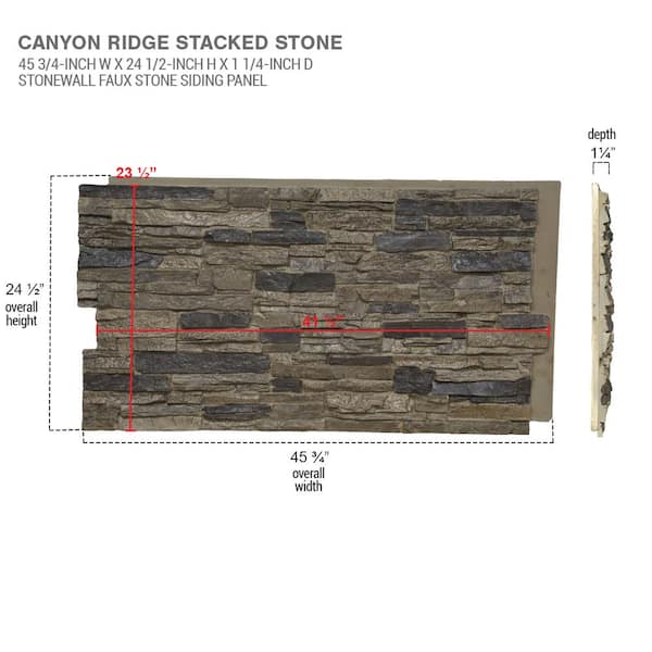 Ekena Millwork PNU24X48CNSE Stonewall Stone Faux Siding Panel Sedona