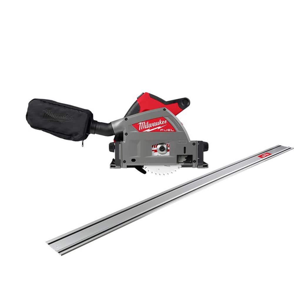 Milwaukee M18 FUEL 18V Lithium-Ion Cordless Brushless 6-1/2 in. Plunge Cut Track Saw with 106 in. Track Saw Guide Rail