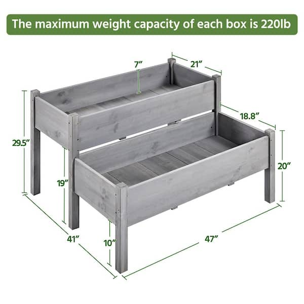 Yaheetech 47 in. L x 41 in .W x 29.5 in. H 2-Tier Elevated 